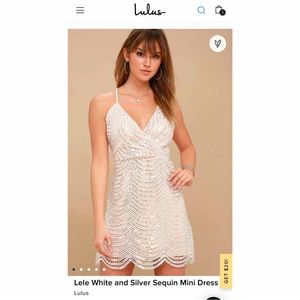 NEW White and Silver Sequin Lulu’s Mini Dress